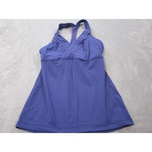 Lululemon Dress Womens 8 Blue Halter A-Line Sundress Built In Bra Athletic